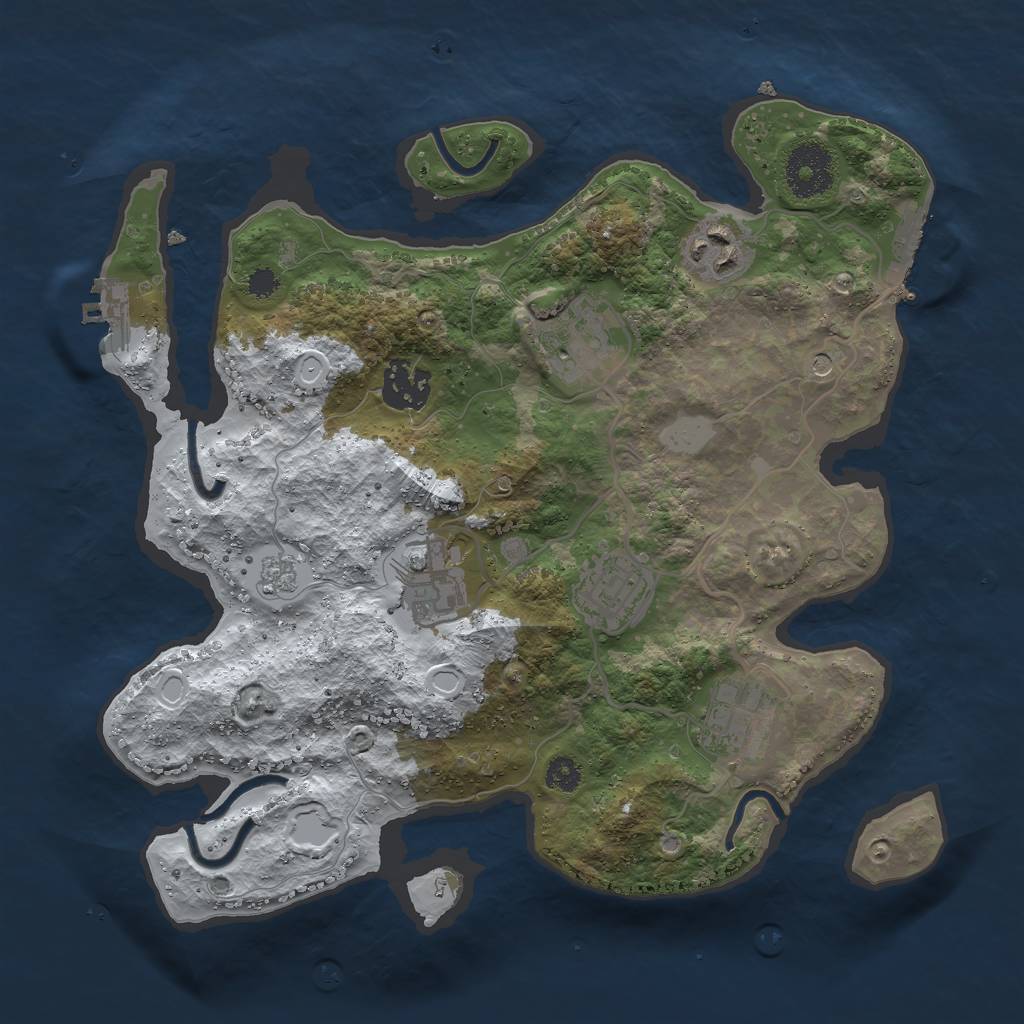 Rust Map: Procedural Map, Size: 3000, Seed: 828428, 15 Monuments