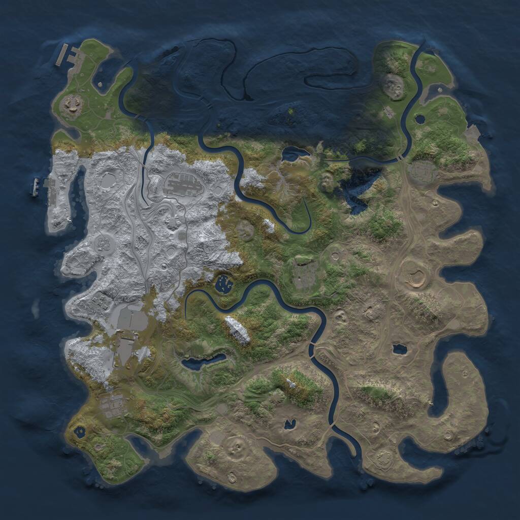 Rust Map: Procedural Map, Size: 4500, Seed: 412421, 15 Monuments