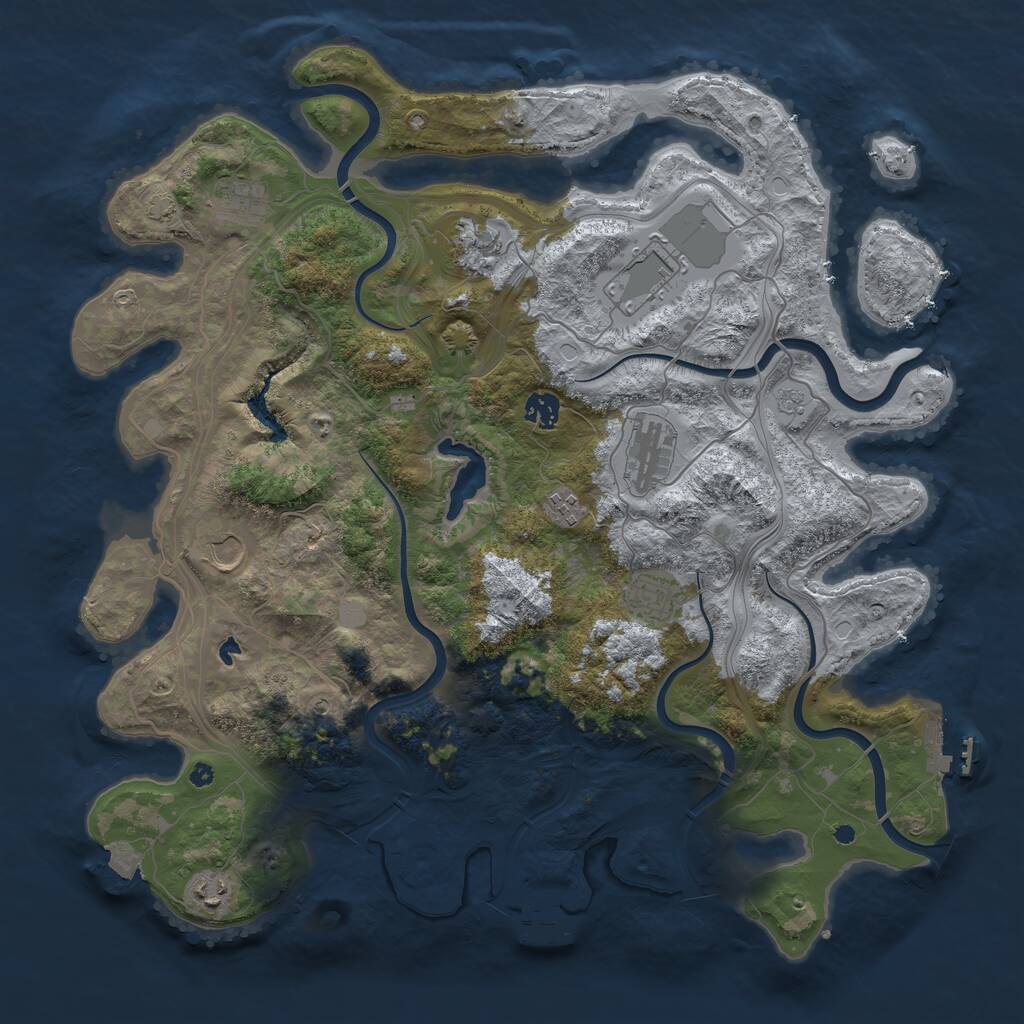 Rust Map: Procedural Map, Size: 4250, Seed: 3440185, 15 Monuments