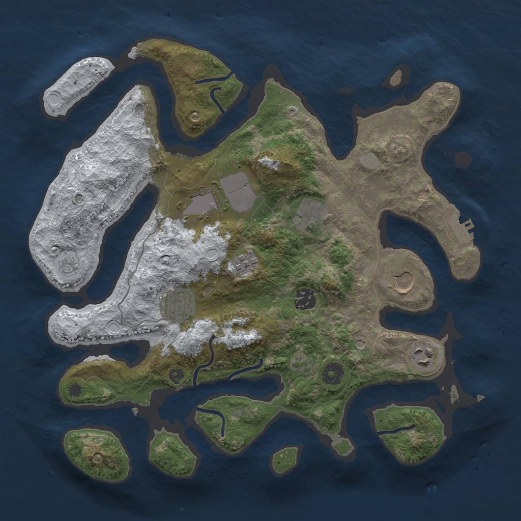 Rust Map: Procedural Map, Size: 3500, Seed: 6238238, 15 Monuments