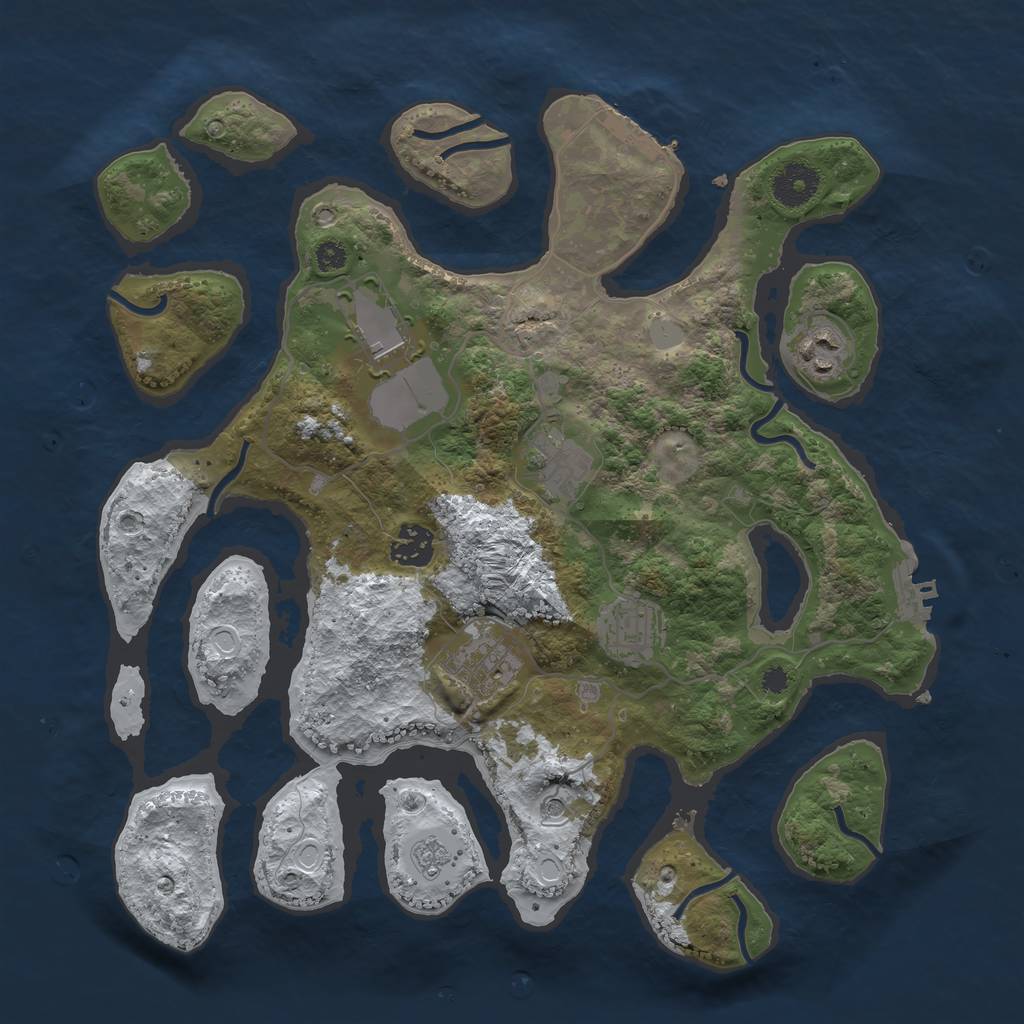 Rust Map: Procedural Map, Size: 3500, Seed: 2285, 15 Monuments