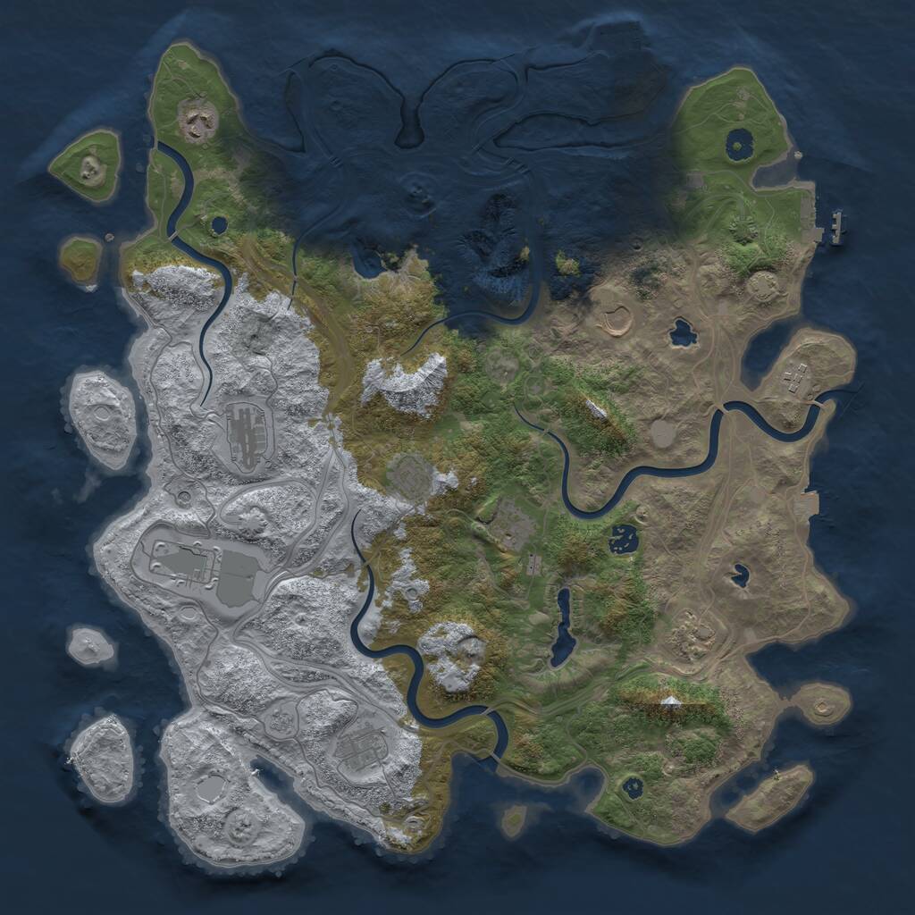 Rust Map: Procedural Map, Size: 4500, Seed: 2460160, 16 Monuments