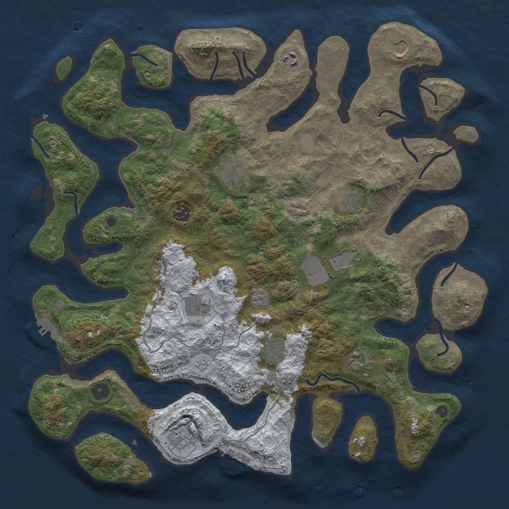 Rust Map: Procedural Map, Size: 4500, Seed: 6148758, 20 Monuments
