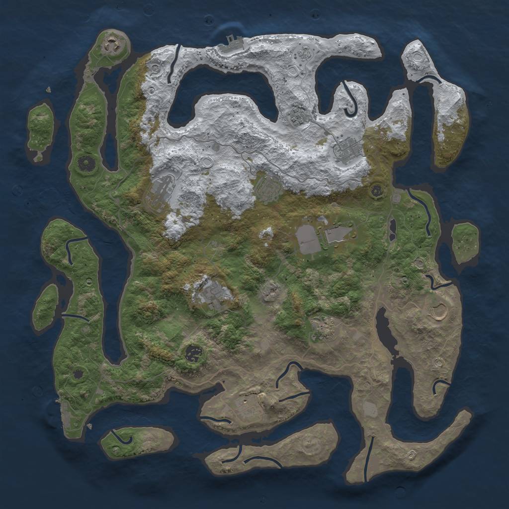Rust Map: Procedural Map, Size: 4500, Seed: 654322, 20 Monuments