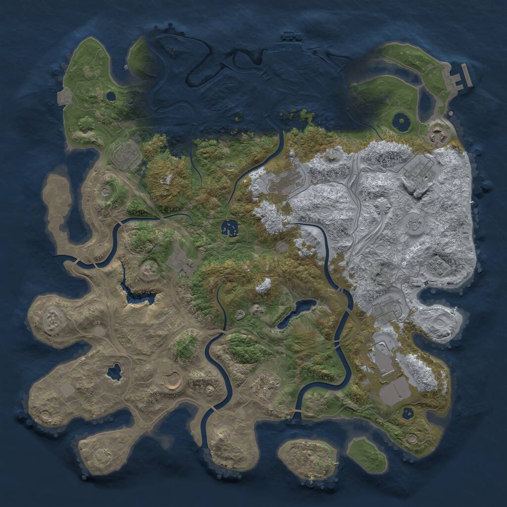 Rust Map: Procedural Map, Size: 4250, Seed: 241227, 17 Monuments