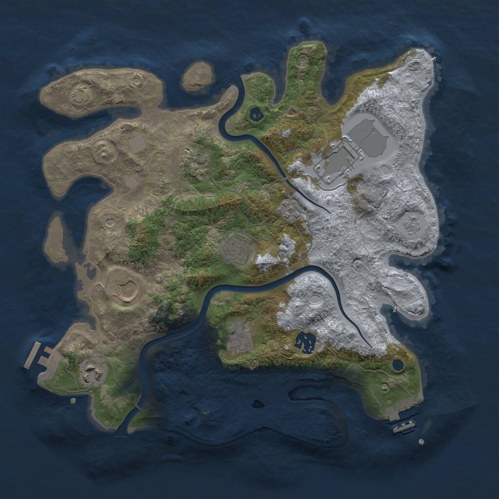 Rust Map: Procedural Map, Size: 3500, Seed: 3311030, 14 Monuments