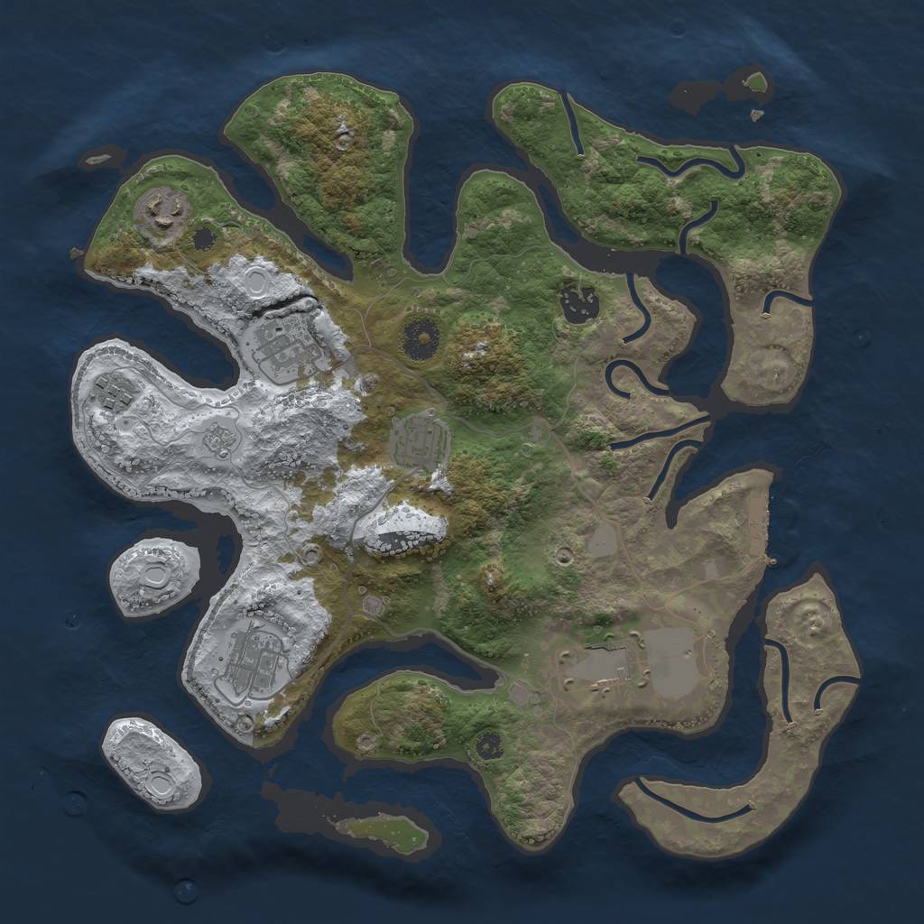 Rust Map: Procedural Map, Size: 3500, Seed: 6067502, 14 Monuments