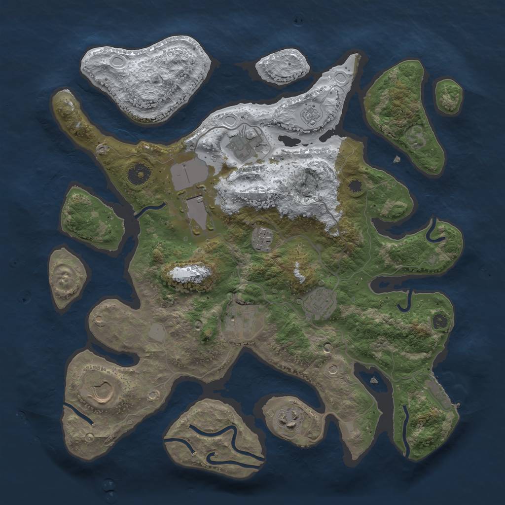 Rust Map: Procedural Map, Size: 3500, Seed: 5919596, 15 Monuments