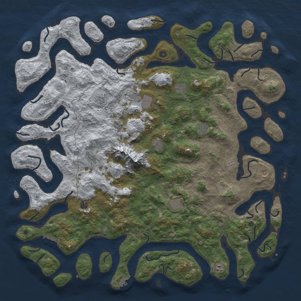 Rust Map: Procedural Map, Size: 6000, Seed: 22770881, 20 Monuments