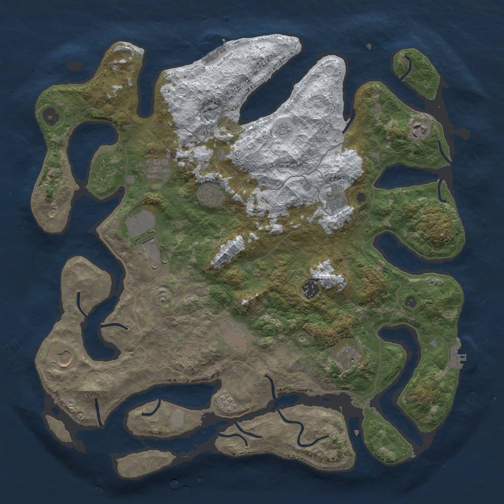 Rust Map: Procedural Map, Size: 4500, Seed: 175315, 19 Monuments