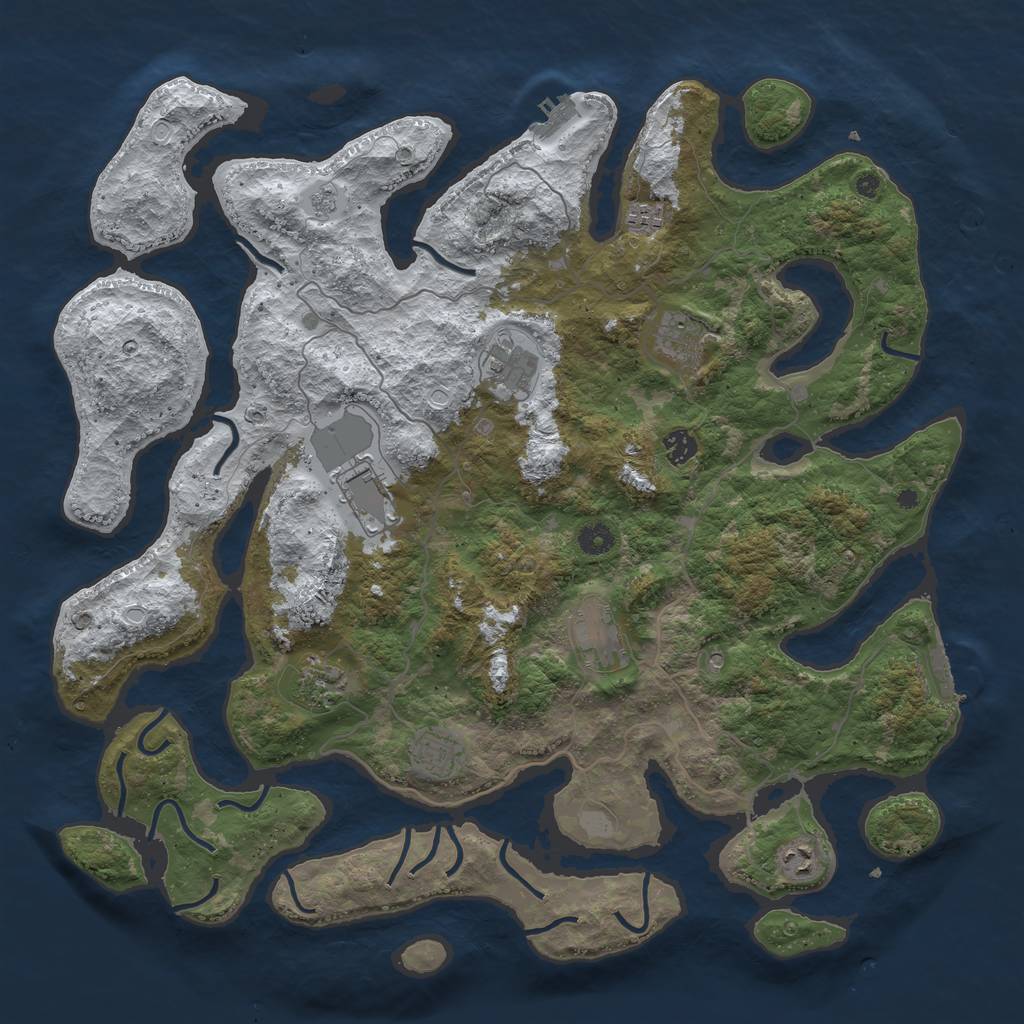 Rust Map: Procedural Map, Size: 4500, Seed: 3152911, 18 Monuments