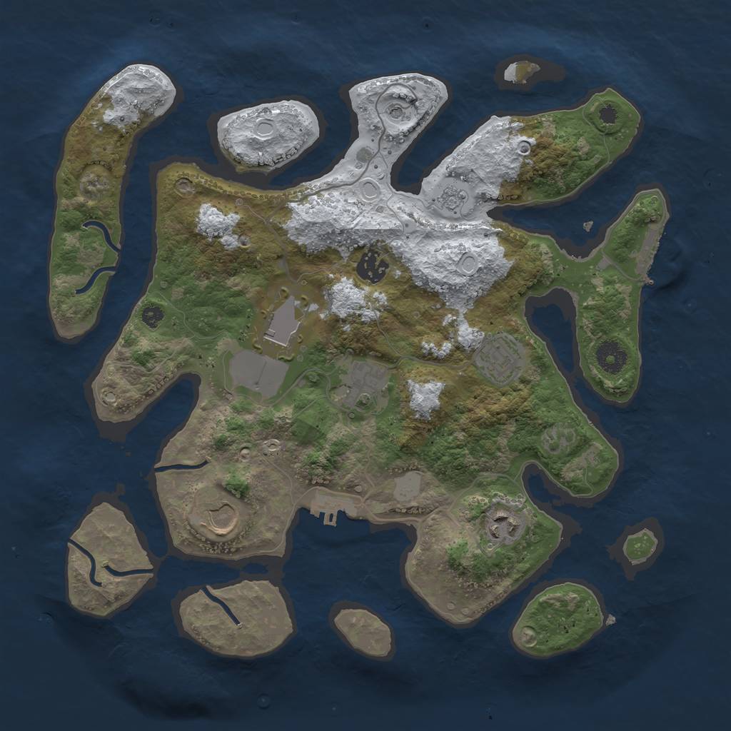 Rust Map: Procedural Map, Size: 3500, Seed: 5532568, 15 Monuments