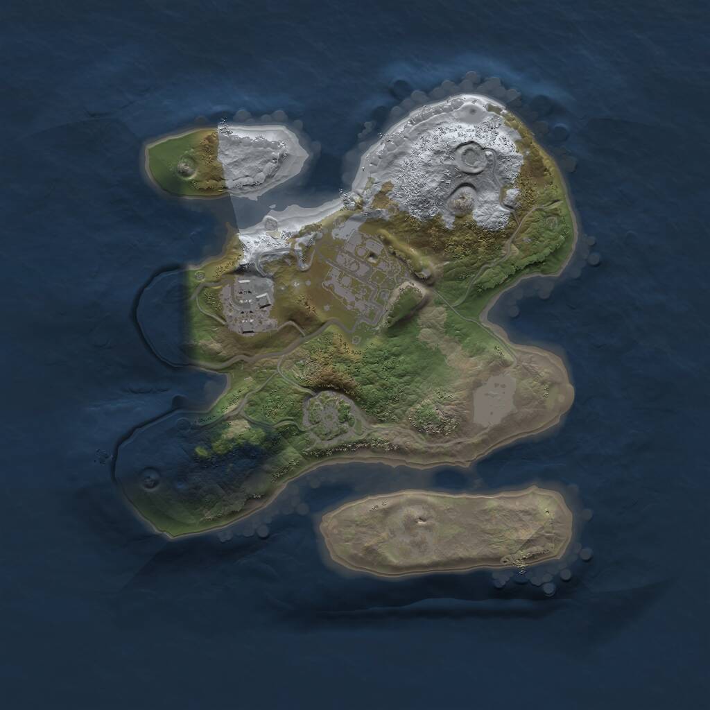 Rust Map: Procedural Map, Size: 2000, Seed: 213213, 4 Monuments