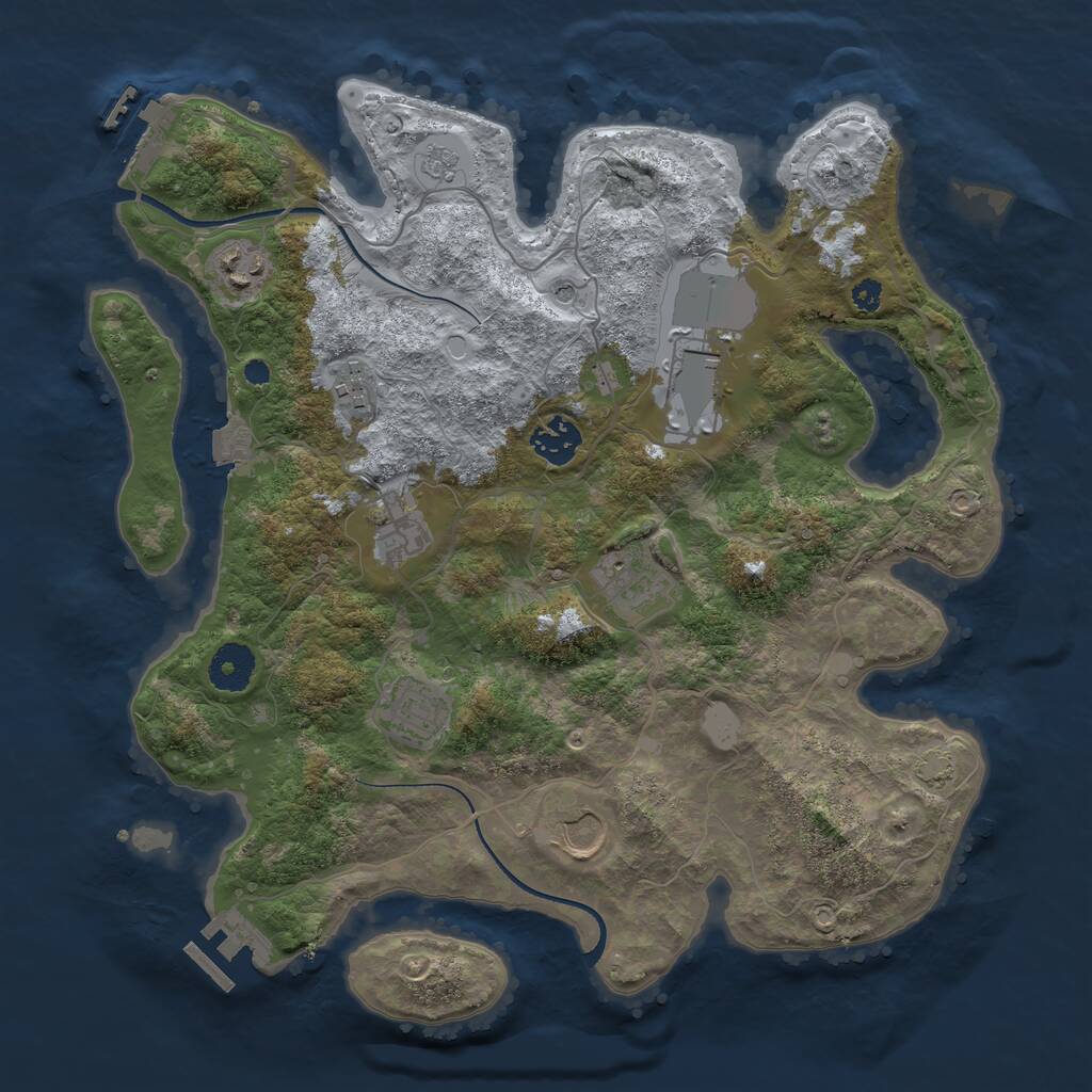 Rust Map: Procedural Map, Size: 3500, Seed: 1574578, 14 Monuments