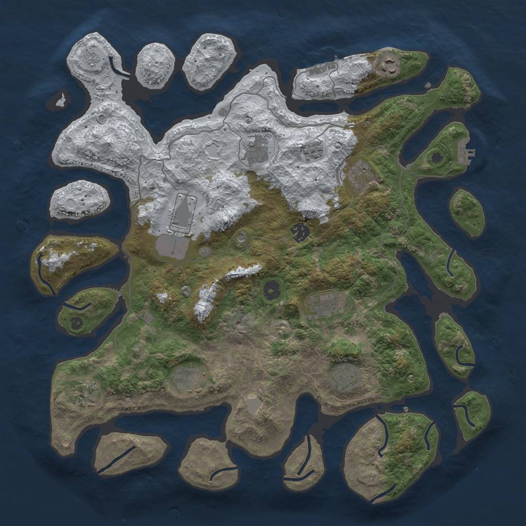 Rust Map: Procedural Map, Size: 4250, Seed: 5411880, 19 Monuments