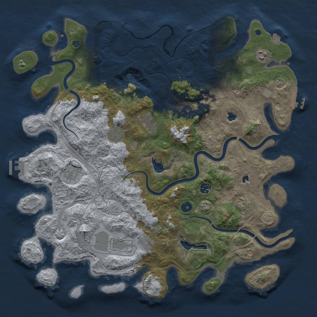 Rust Map: Procedural Map, Size: 4500, Seed: 111827, 15 Monuments