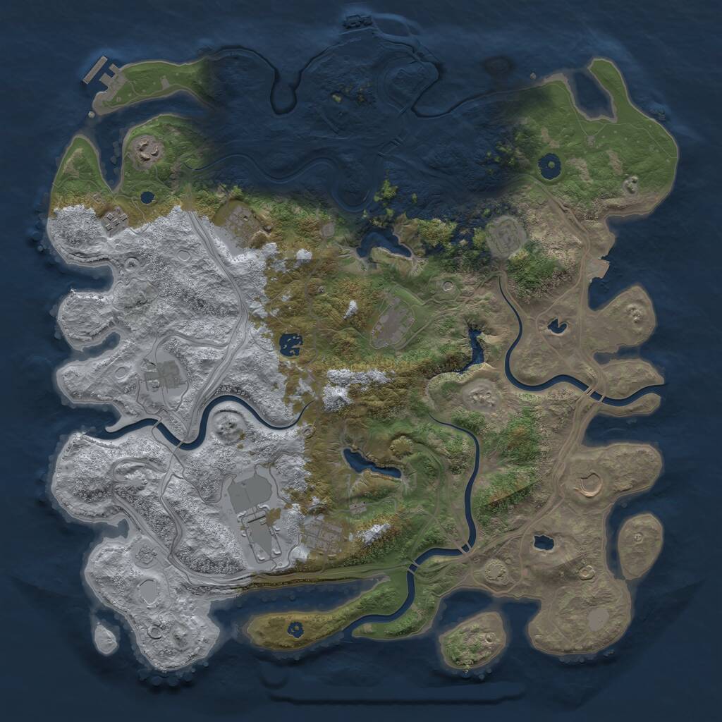 Rust Map: Procedural Map, Size: 4500, Seed: 1774531, 16 Monuments
