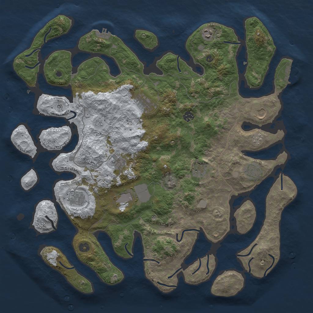 Rust Map: Procedural Map, Size: 4500, Seed: 4187902, 19 Monuments
