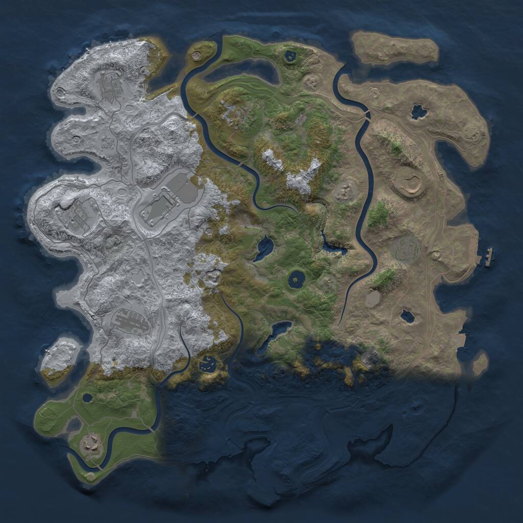 Rust Map: Procedural Map, Size: 4500, Seed: 177816, 16 Monuments