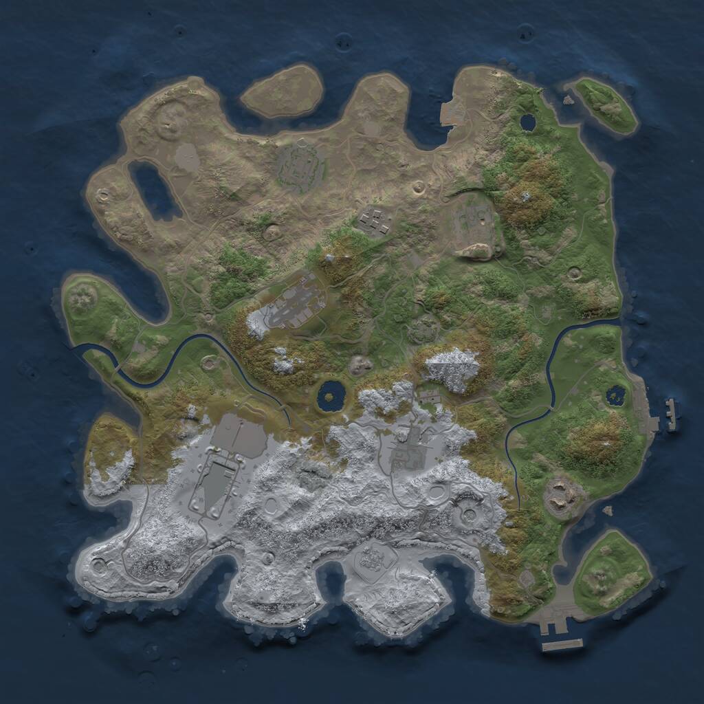 Rust Map: Procedural Map, Size: 3500, Seed: 4920172, 13 Monuments