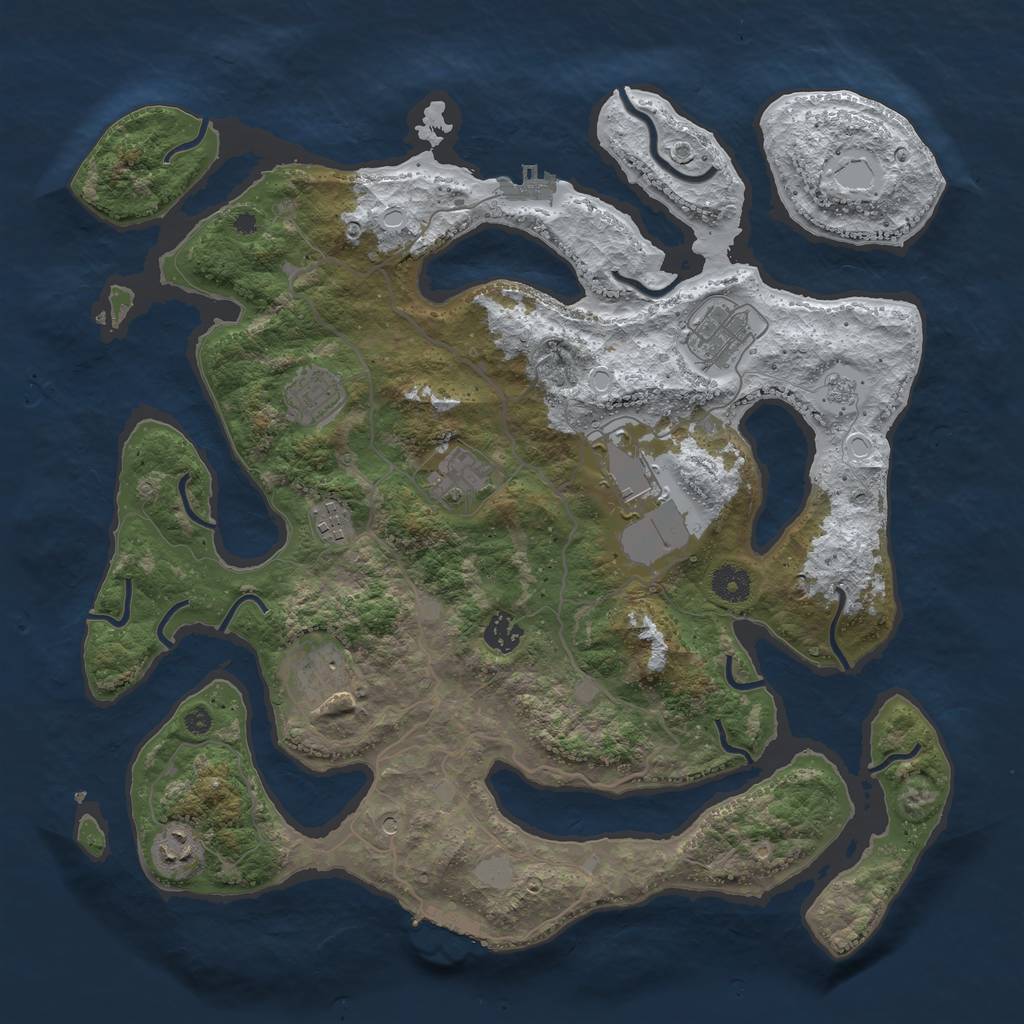 Rust Map: Procedural Map, Size: 4000, Seed: 276304683, 17 Monuments