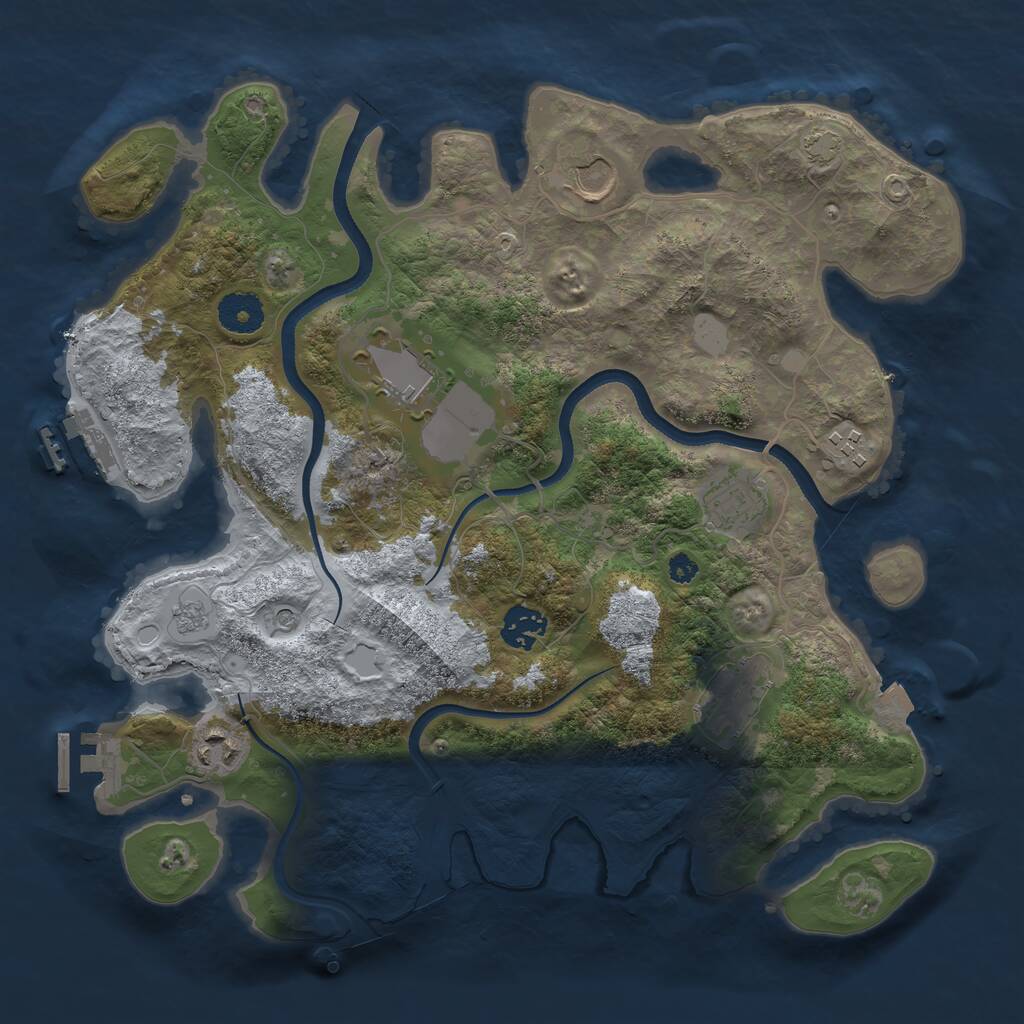 Rust Map: Procedural Map, Size: 3500, Seed: 196308, 13 Monuments