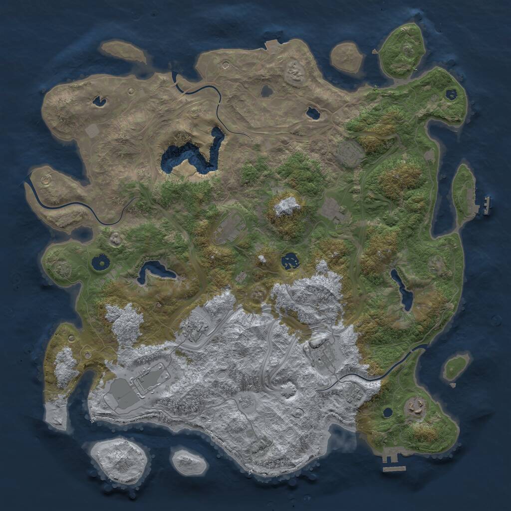 Rust Map: Procedural Map, Size: 4500, Seed: 4334965, 15 Monuments