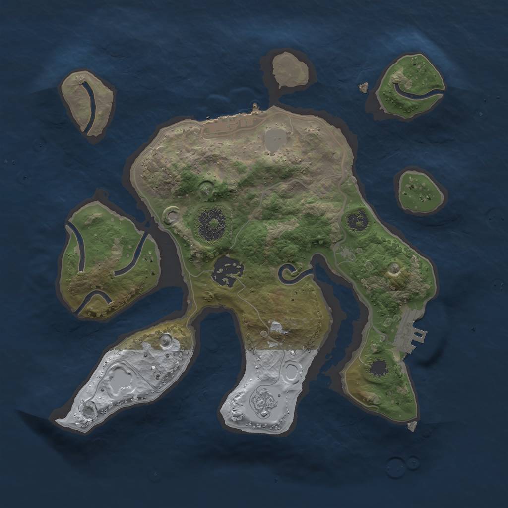 Rust Map: Procedural Map, Size: 2500, Seed: 223349, 9 Monuments