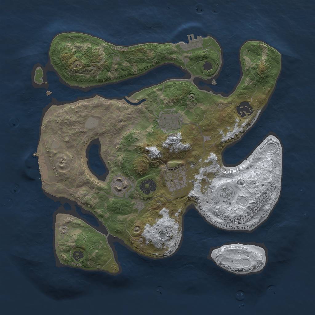 Rust Map: Procedural Map, Size: 3000, Seed: 59849828, 12 Monuments