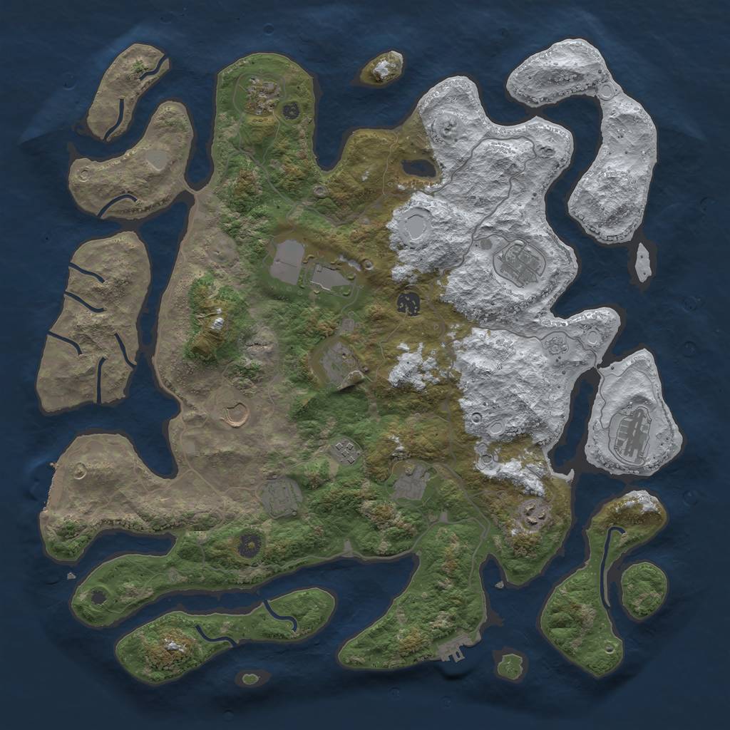 Rust Map: Procedural Map, Size: 4500, Seed: 2400142, 20 Monuments