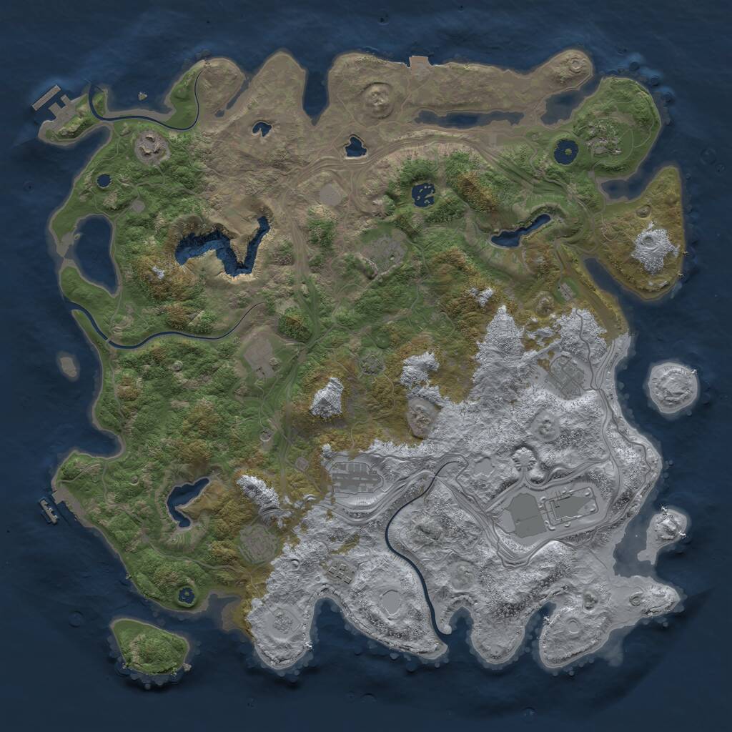 Rust Map: Procedural Map, Size: 4500, Seed: 1484439, 16 Monuments