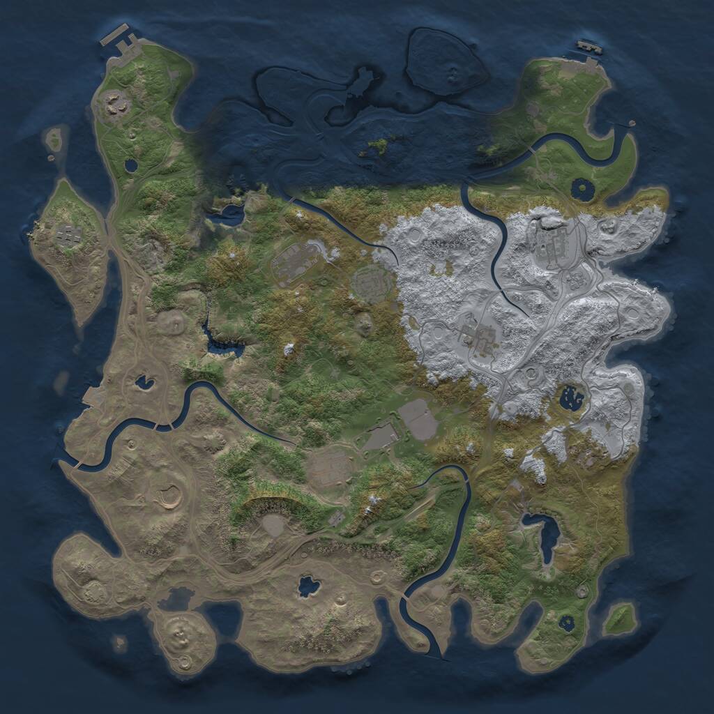 Rust Map: Procedural Map, Size: 4500, Seed: 6278398, 17 Monuments