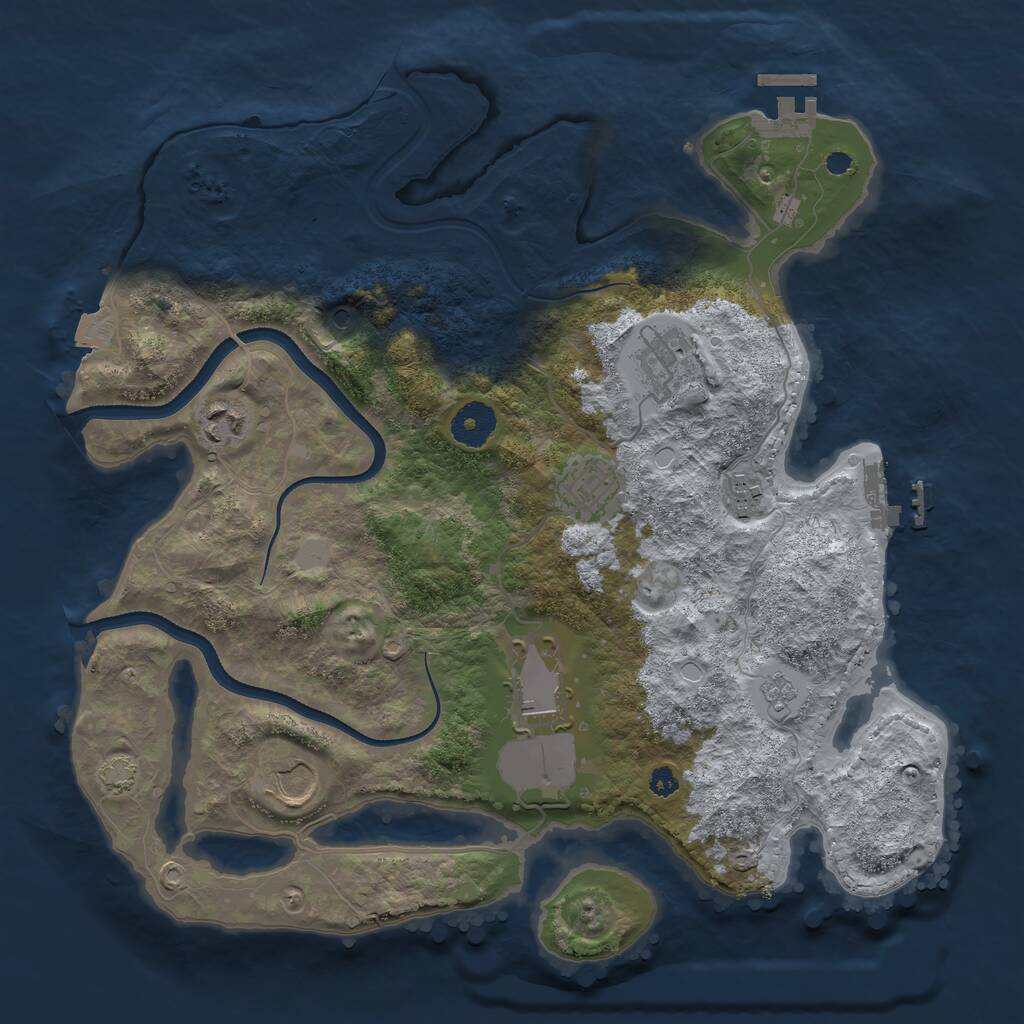 Rust Map: Procedural Map, Size: 3500, Seed: 6360224, 12 Monuments
