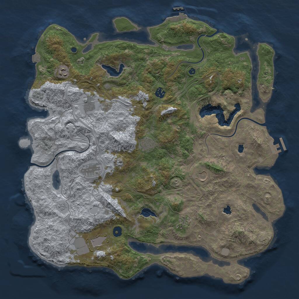 Rust Map: Procedural Map, Size: 4500, Seed: 1929045, 15 Monuments