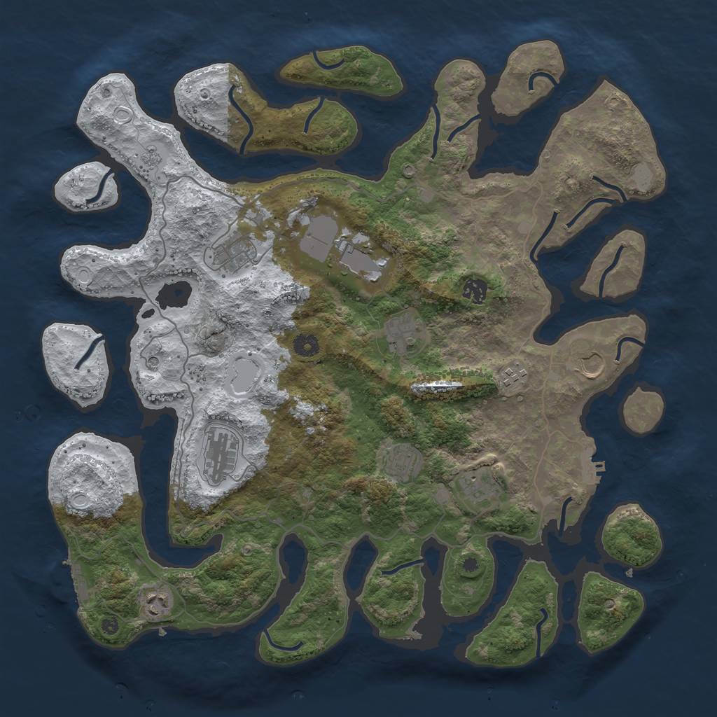 Rust Map: Procedural Map, Size: 4250, Seed: 3740351, 19 Monuments