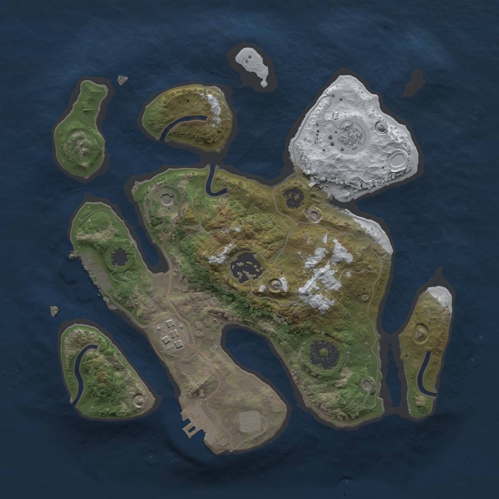 Rust Map: Procedural Map, Size: 2500, Seed: 1682700991, 11 Monuments