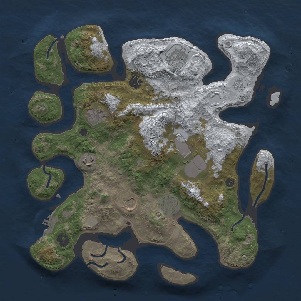Rust Map: Procedural Map, Size: 3500, Seed: 1692357, 15 Monuments