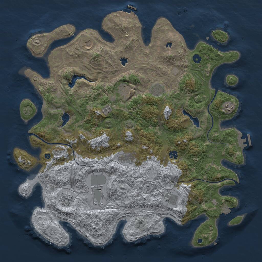 Rust Map: Procedural Map, Size: 4500, Seed: 5677120, 16 Monuments