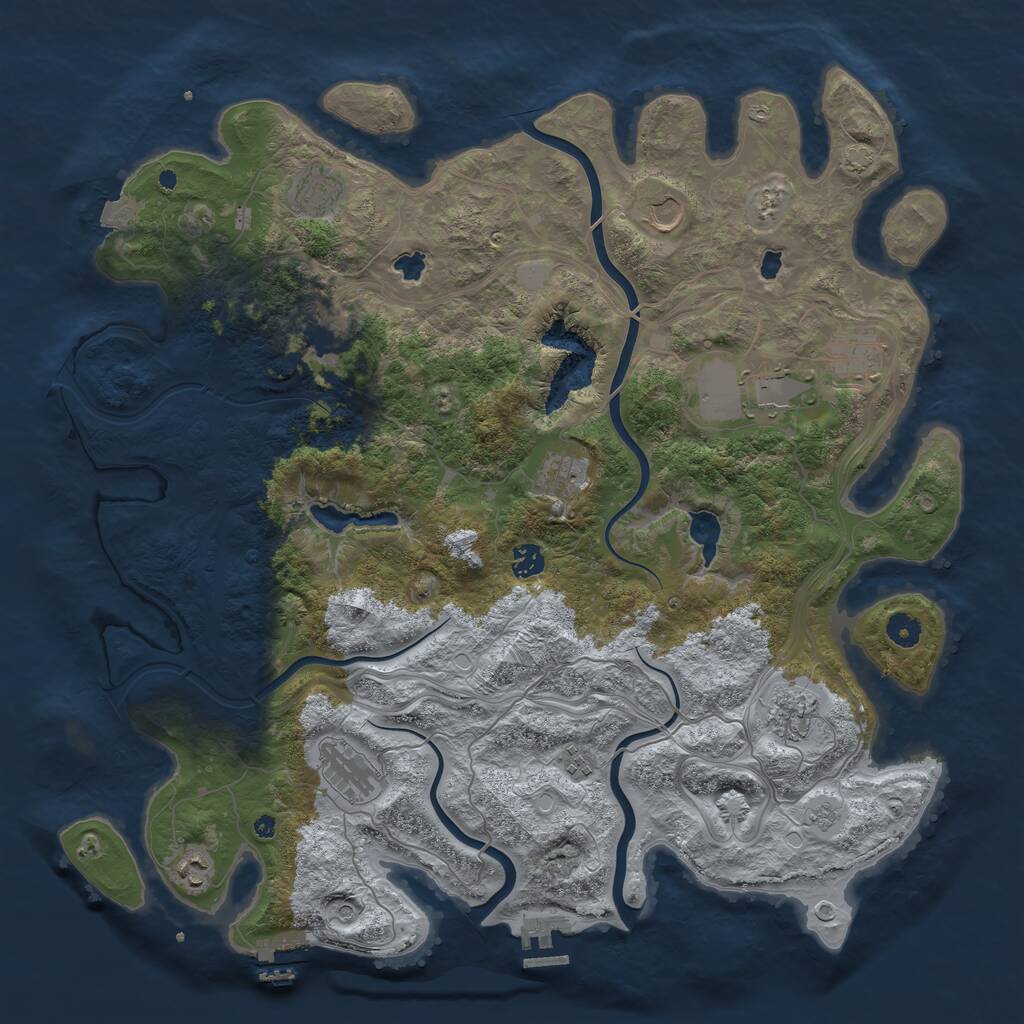 Rust Map: Procedural Map, Size: 4500, Seed: 4335650, 17 Monuments