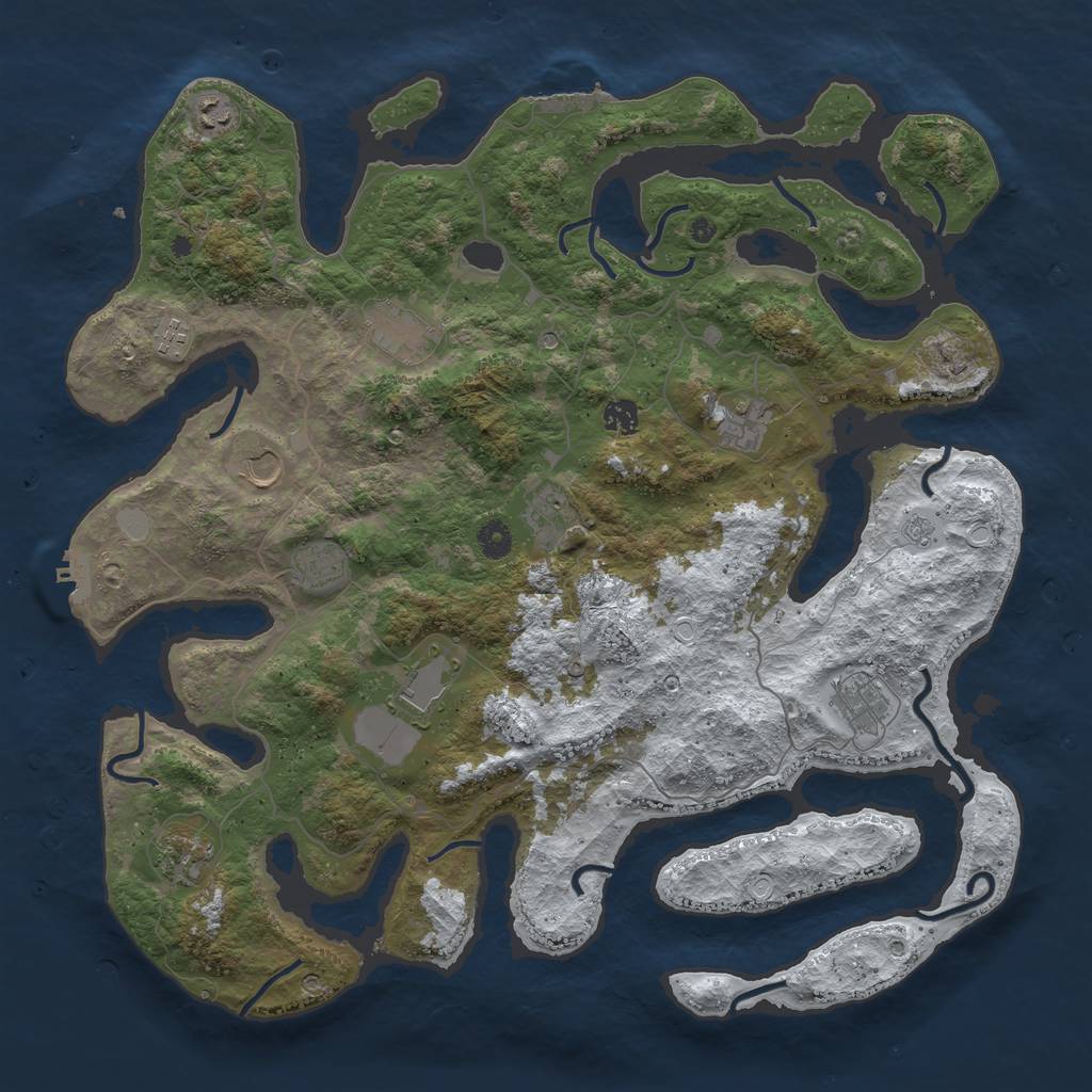 Rust Map: Procedural Map, Size: 4500, Seed: 5035135, 20 Monuments