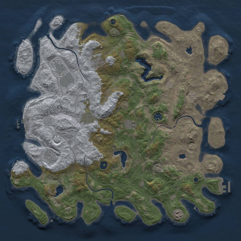 Rust Map: Procedural Map, Size: 4500, Seed: 1970819, 14 Monuments