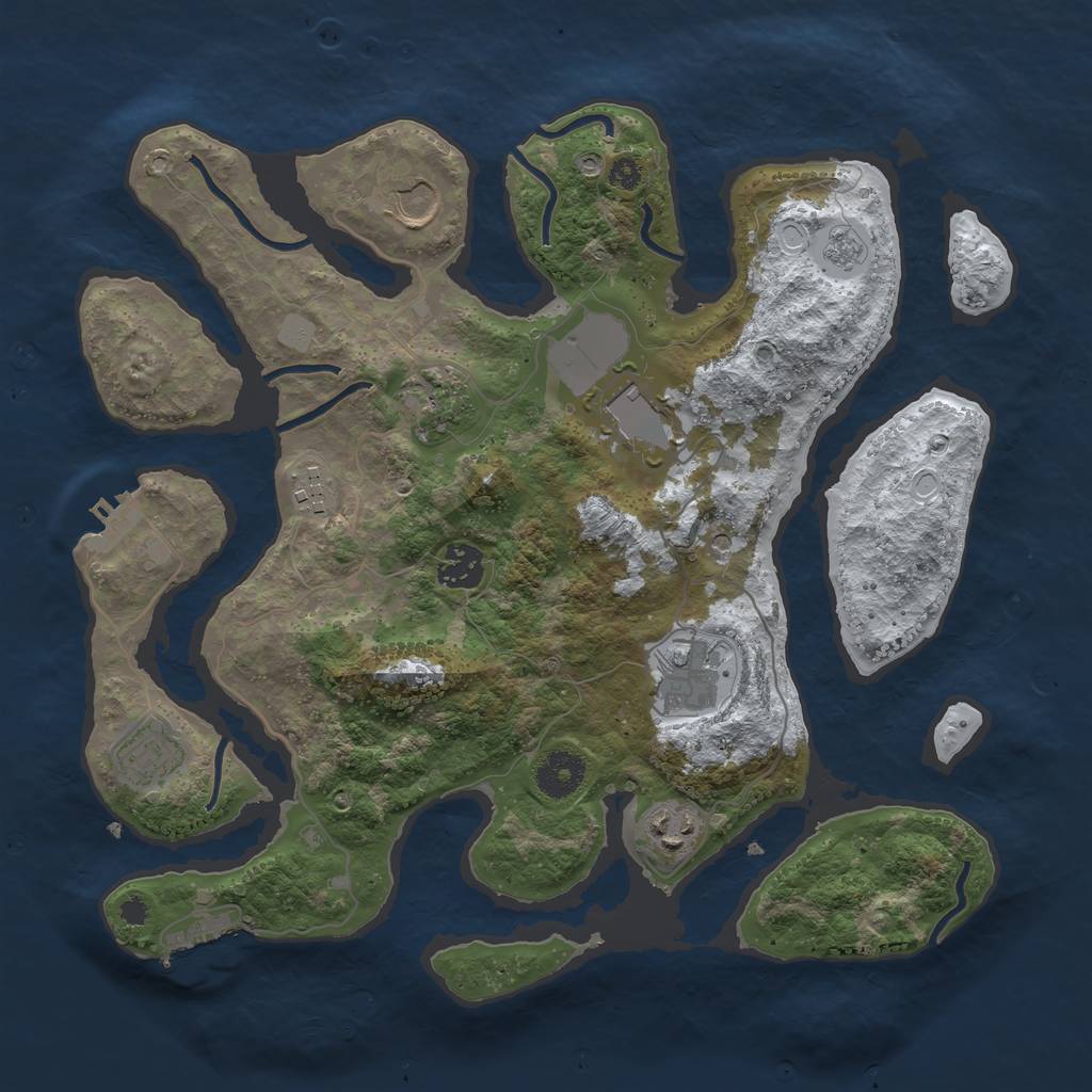 Rust Map: Procedural Map, Size: 3500, Seed: 5006073, 17 Monuments