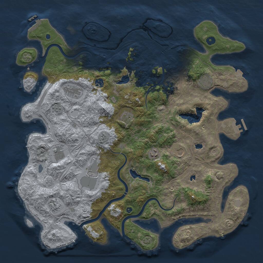 Rust Map: Procedural Map, Size: 4500, Seed: 5807097, 16 Monuments