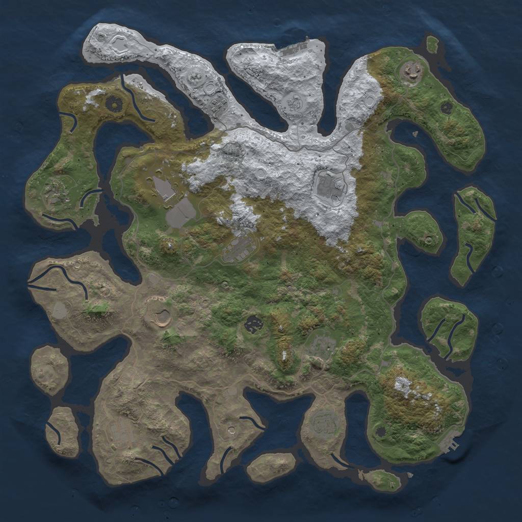 Rust Map: Procedural Map, Size: 4500, Seed: 2288441, 20 Monuments