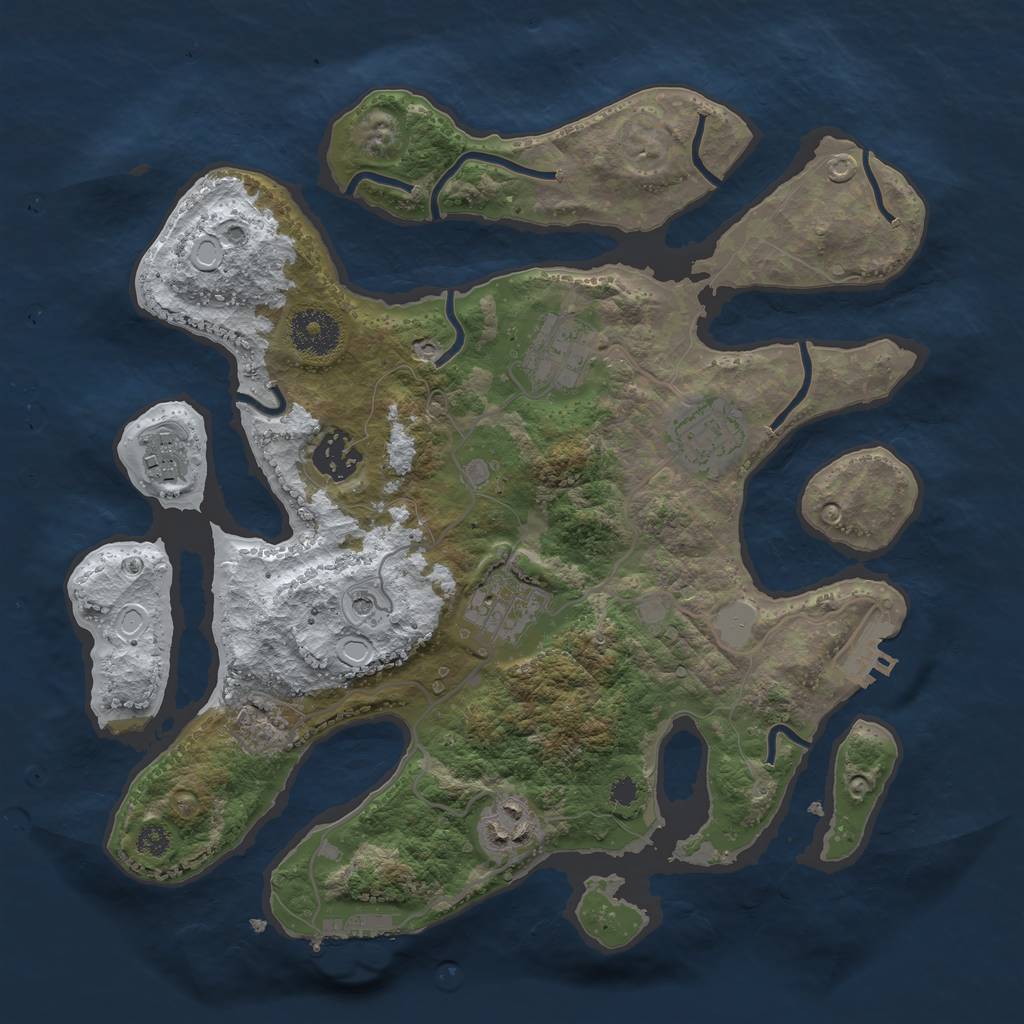 Rust Map: Procedural Map, Size: 3200, Seed: 25322, 14 Monuments