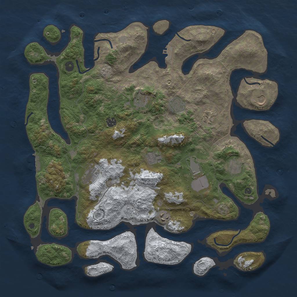 Rust Map: Procedural Map, Size: 4500, Seed: 4211849, 20 Monuments