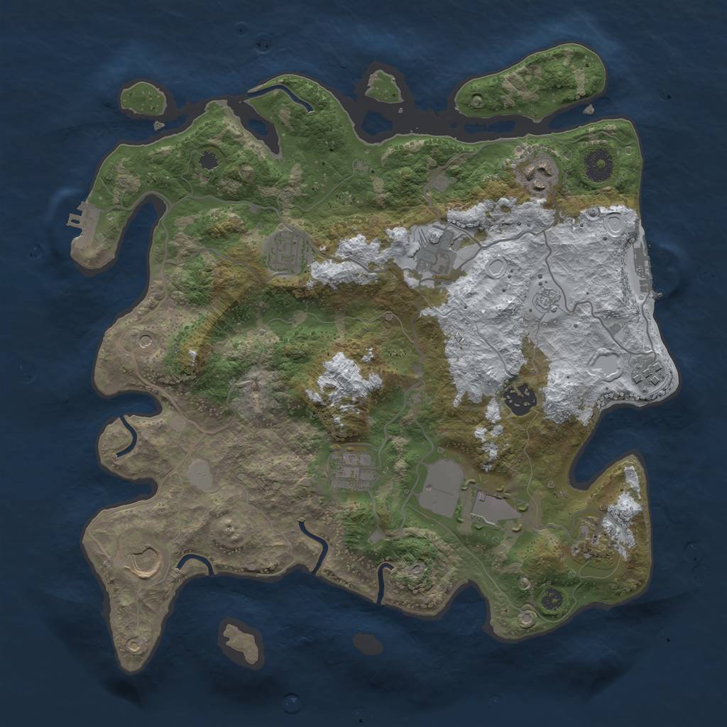 Rust Map: Procedural Map, Size: 3500, Seed: 3112513, 18 Monuments