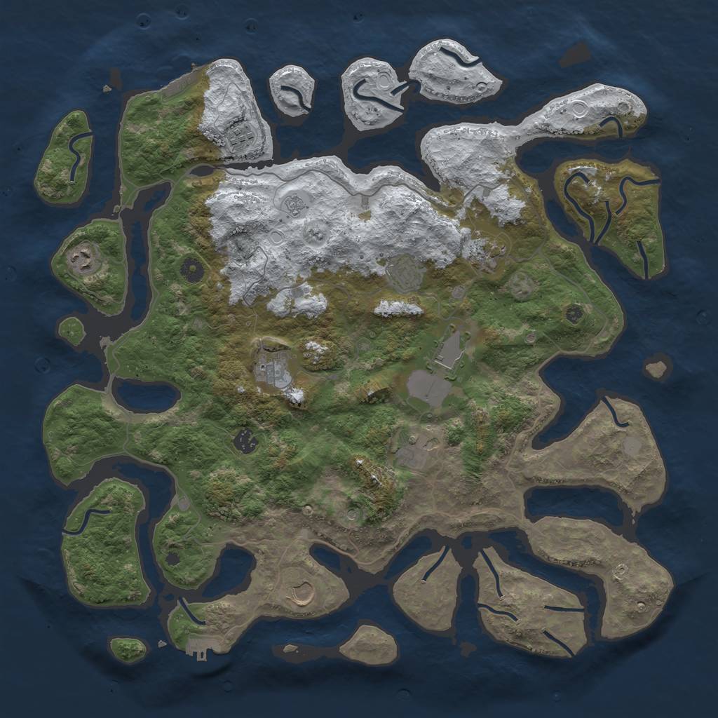 Rust Map: Procedural Map, Size: 4500, Seed: 5346945, 18 Monuments
