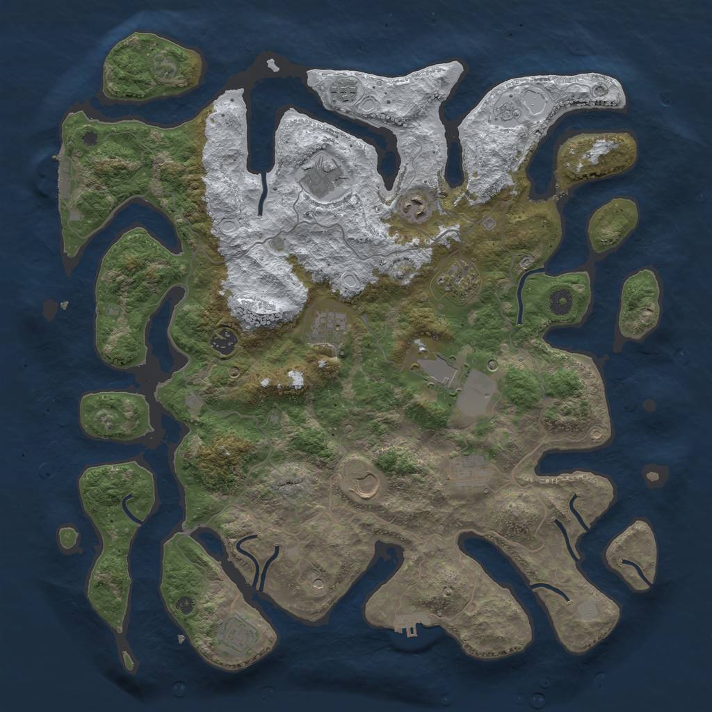 Rust Map: Procedural Map, Size: 4250, Seed: 1180915, 19 Monuments