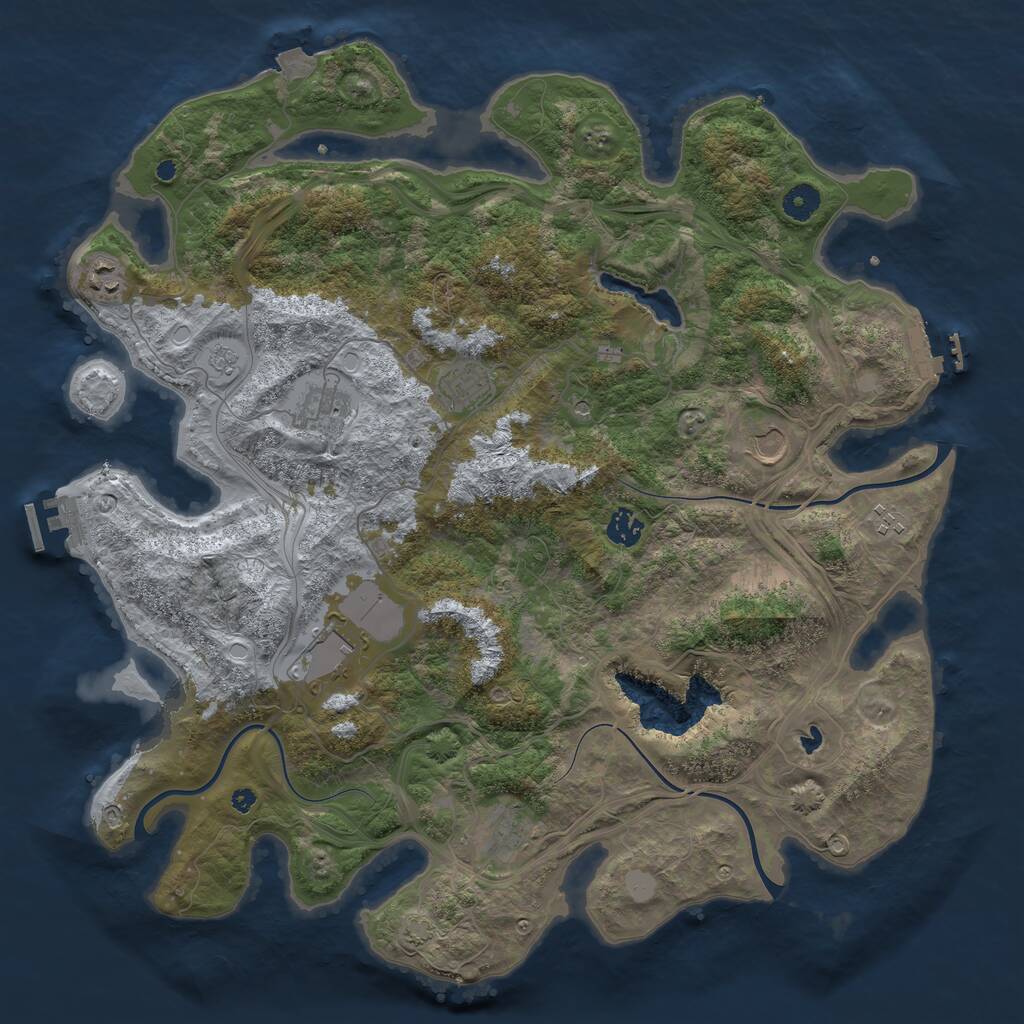 Rust Map: Procedural Map, Size: 4250, Seed: 90182, 14 Monuments